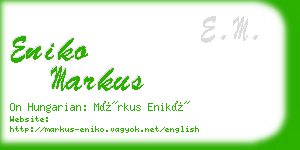 eniko markus business card